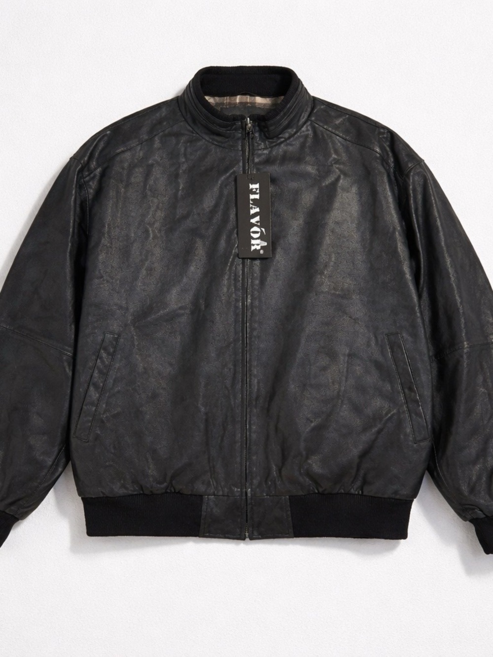 Black Leather Bomber Jacket